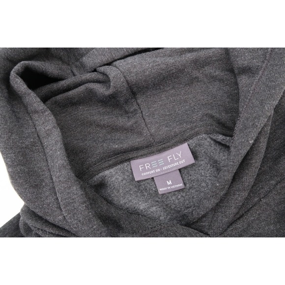Free Fly Womens Medium Bamboo Fleece Cropped Hoodie Gray Athleisure‎ Yoga - Picture 2 of 10